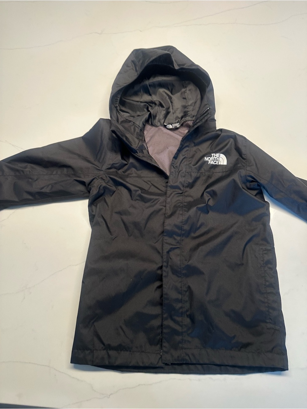 The North Face Kids Black Hooded Rain Jacket with Dry Vent